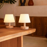 Teddy Light Brown Wooden Rechargeable Table Lamp – Dimmable, USB-C, 100-Hour Battery Life