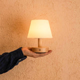 Teddy Light Brown Wooden Rechargeable Table Lamp – Dimmable, USB-C, 100-Hour Battery Life