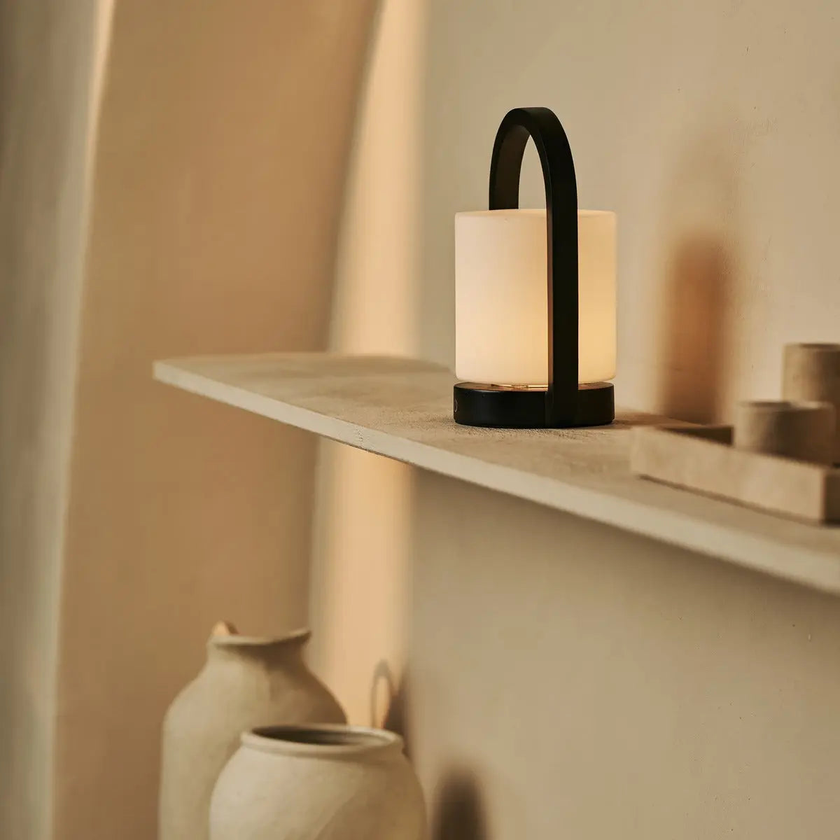 George Dark Brown Wooden Lamp – Rechargeable, Dimmable & Portable