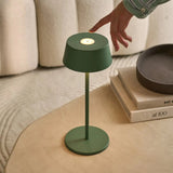 Hugo Sage Green Rechargeable Table Lamp - Stylish, Dimmable & Cordless Tavellio