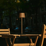 Wouter Mocha Brown Rechargeable Table Lamp – Wireless Charging, Dimmable, 120-Hour Battery Life