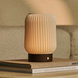 Alba Dark Brown Wooden Rechargeable Table Lamp | Cordless, 3 Light Modes & Dimming Function