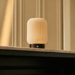 Alba Dark Brown Wooden Rechargeable Table Lamp | Cordless, 3 Light Modes & Dimming Function