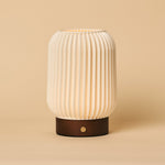 Alba Dark Brown Wooden Rechargeable Table Lamp | Cordless, 3 Light Modes & Dimming Function