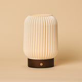 Alba Dark Brown Wooden Rechargeable Table Lamp | Cordless, 3 Light Modes & Dimming Function