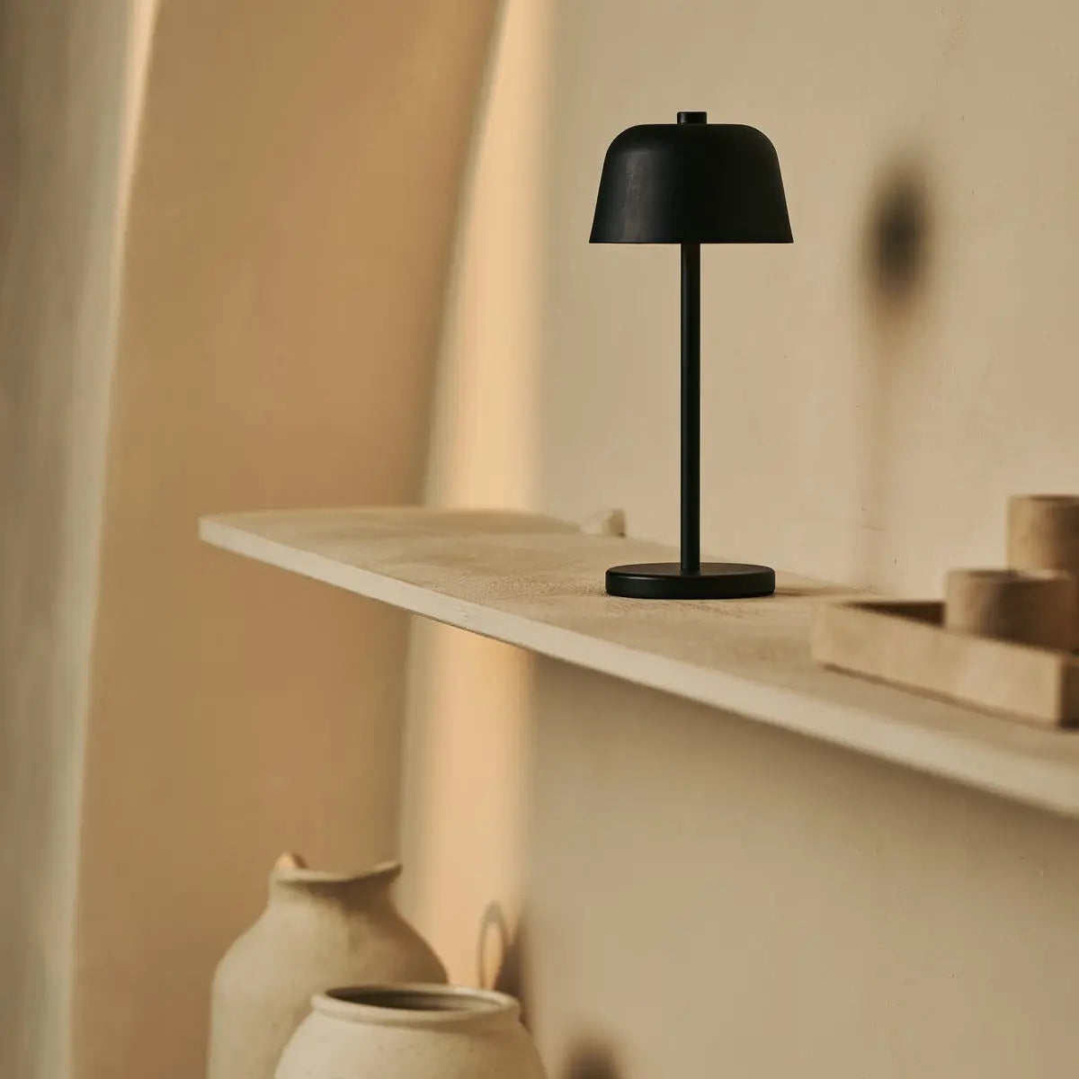 Anton Black Rechargeable Table Lamp | Stylish & Cordless Lighting