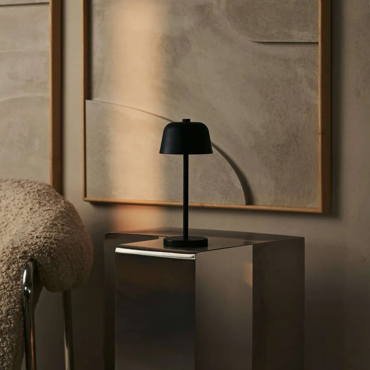 Anton Black Rechargeable Table Lamp | Stylish & Cordless Lighting