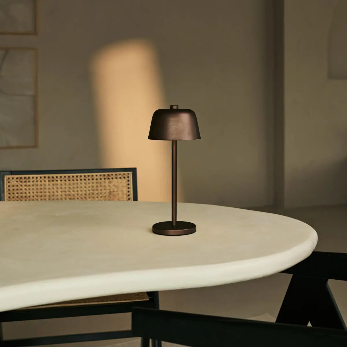 Anton Espresso Brown Rechargeable Table Lamp | Stylish & Cordless Lighting