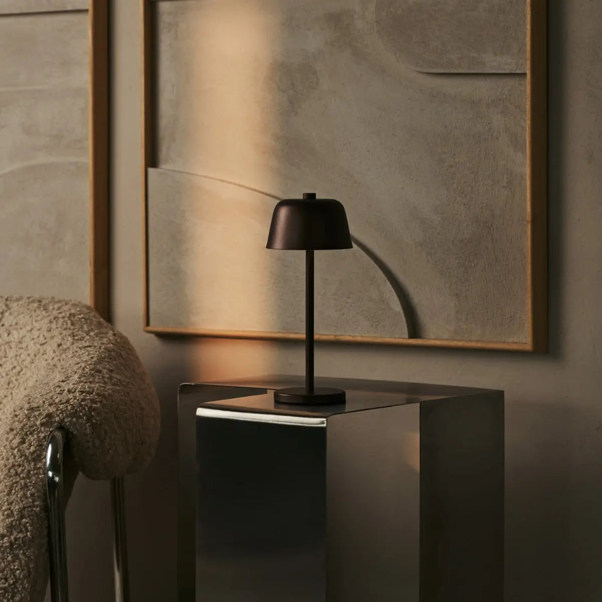 Anton Espresso Brown Rechargeable Table Lamp | Stylish & Cordless Lighting
