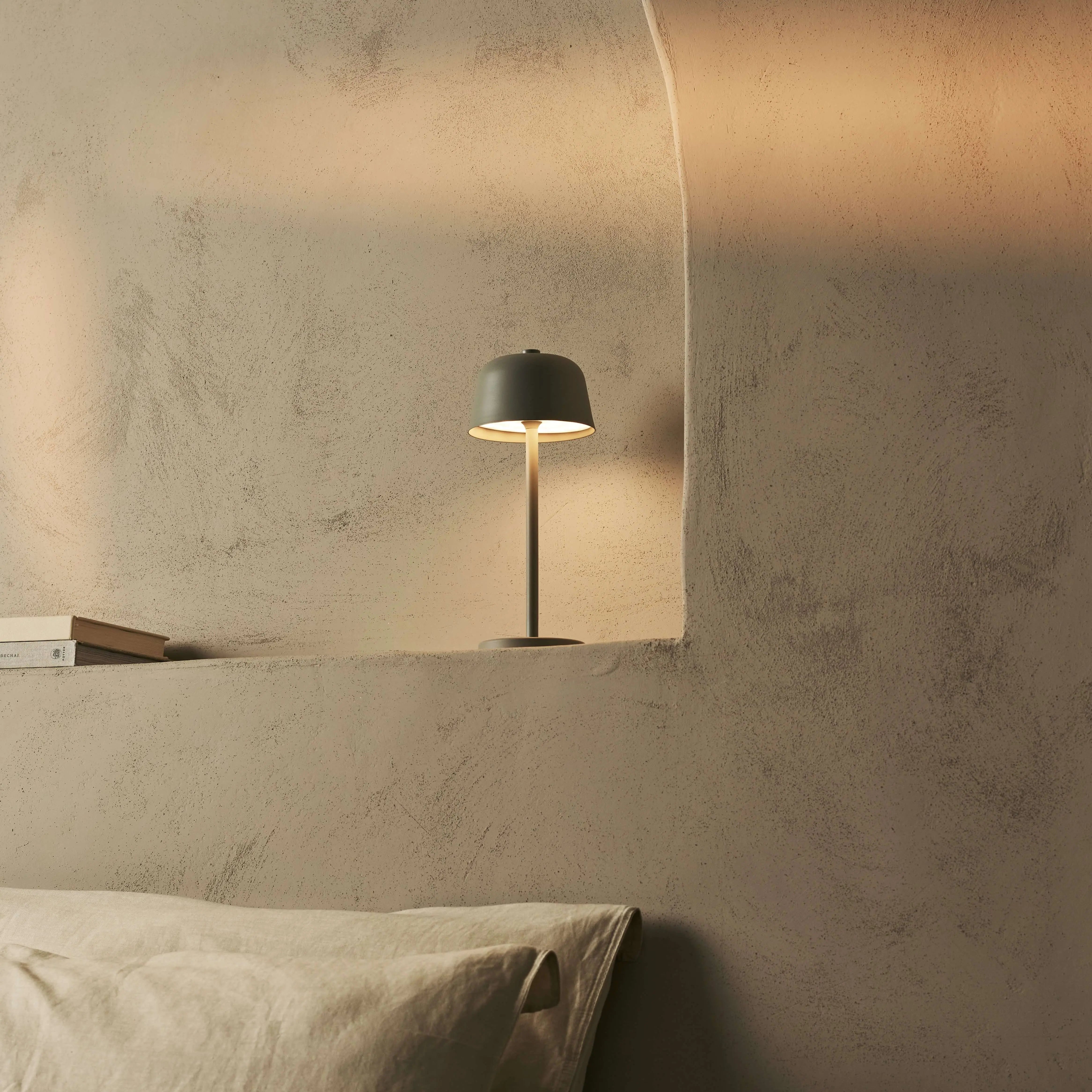 Anton Shadow Grey Rechargeable Table Lamp | Stylish & Cordless Lighting