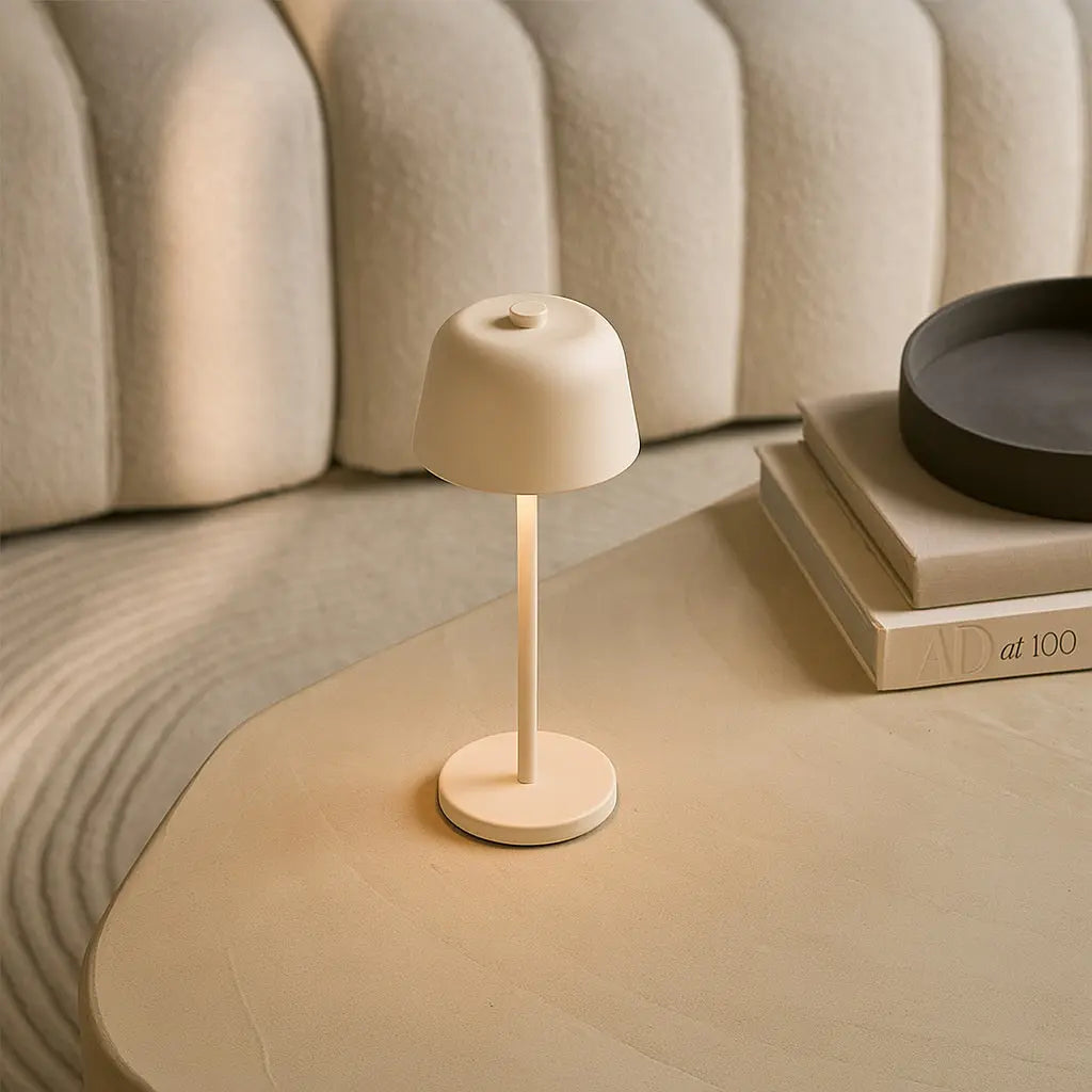 Anton Vanilla Rechargeable Table Lamp | Stylish & Cordless Lighting