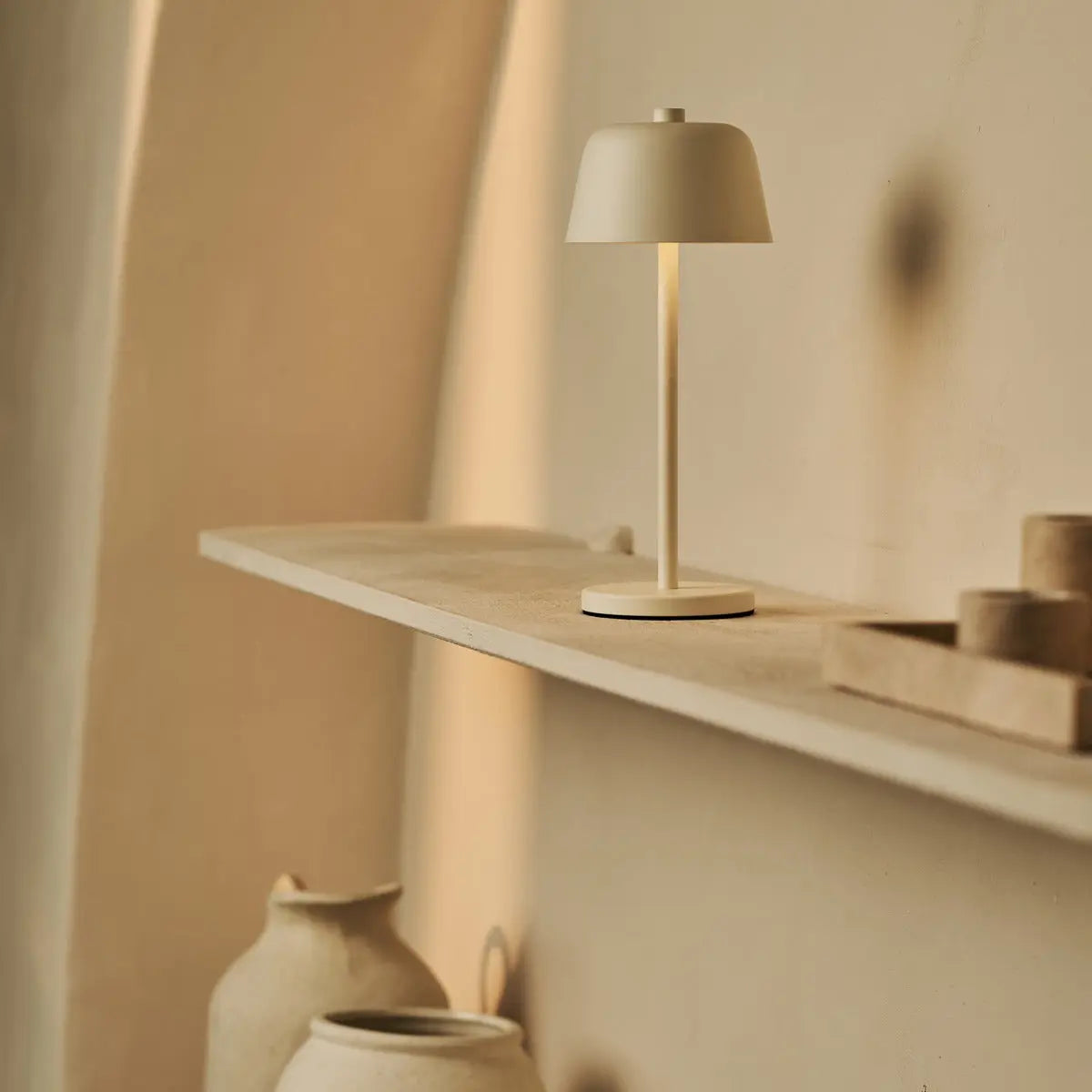 Anton Vanilla Rechargeable Table Lamp | Stylish & Cordless Lighting