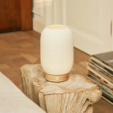 Aurora Light Brown Cordless Table Lamp in 3D-Printed Porcelain – Rechargeable, Dimmable & Up to 100 Hours of Light