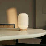 Aurora Light Brown Cordless Table Lamp in 3D-Printed Porcelain – Rechargeable, Dimmable & Up to 100 Hours of Light