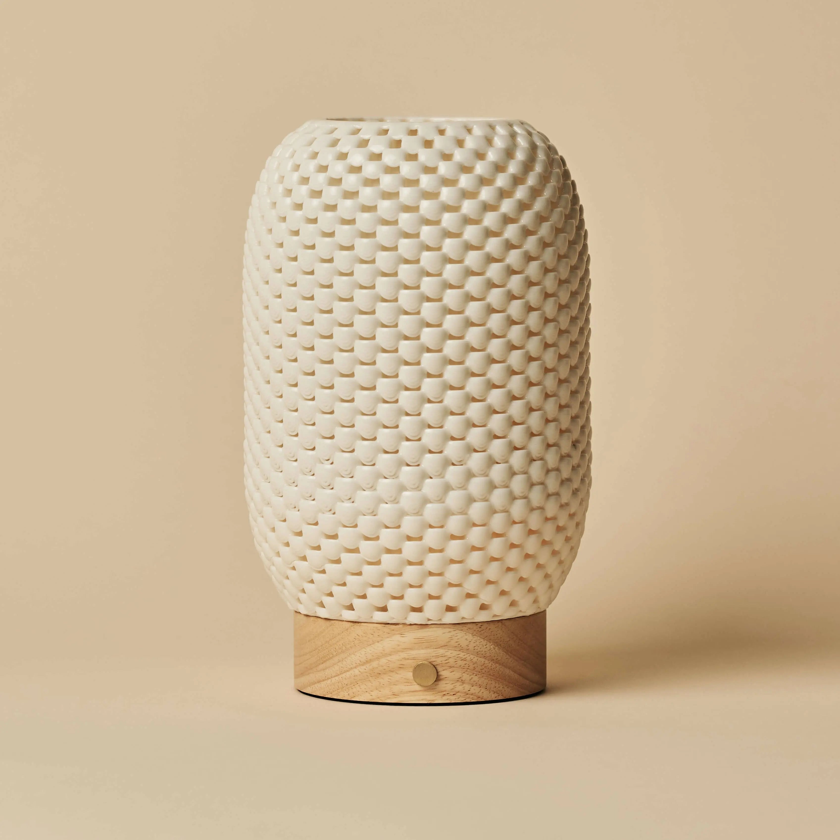 Aurora Light Brown Cordless Table Lamp in 3D-Printed Porcelain – Rechargeable, Dimmable & Up to 100 Hours of Light