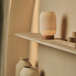 Aurora Light Brown Cordless Table Lamp in 3D-Printed Porcelain – Rechargeable, Dimmable & Up to 100 Hours of Light