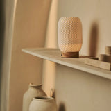 Aurora Light Brown Cordless Table Lamp in 3D-Printed Porcelain – Rechargeable, Dimmable & Up to 100 Hours of Light