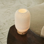 Aurora Light Brown Cordless Table Lamp in 3D-Printed Porcelain – Rechargeable, Dimmable & Up to 100 Hours of Light
