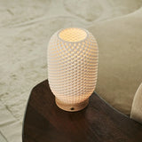 Aurora Light Brown Cordless Table Lamp in 3D-Printed Porcelain – Rechargeable, Dimmable & Up to 100 Hours of Light