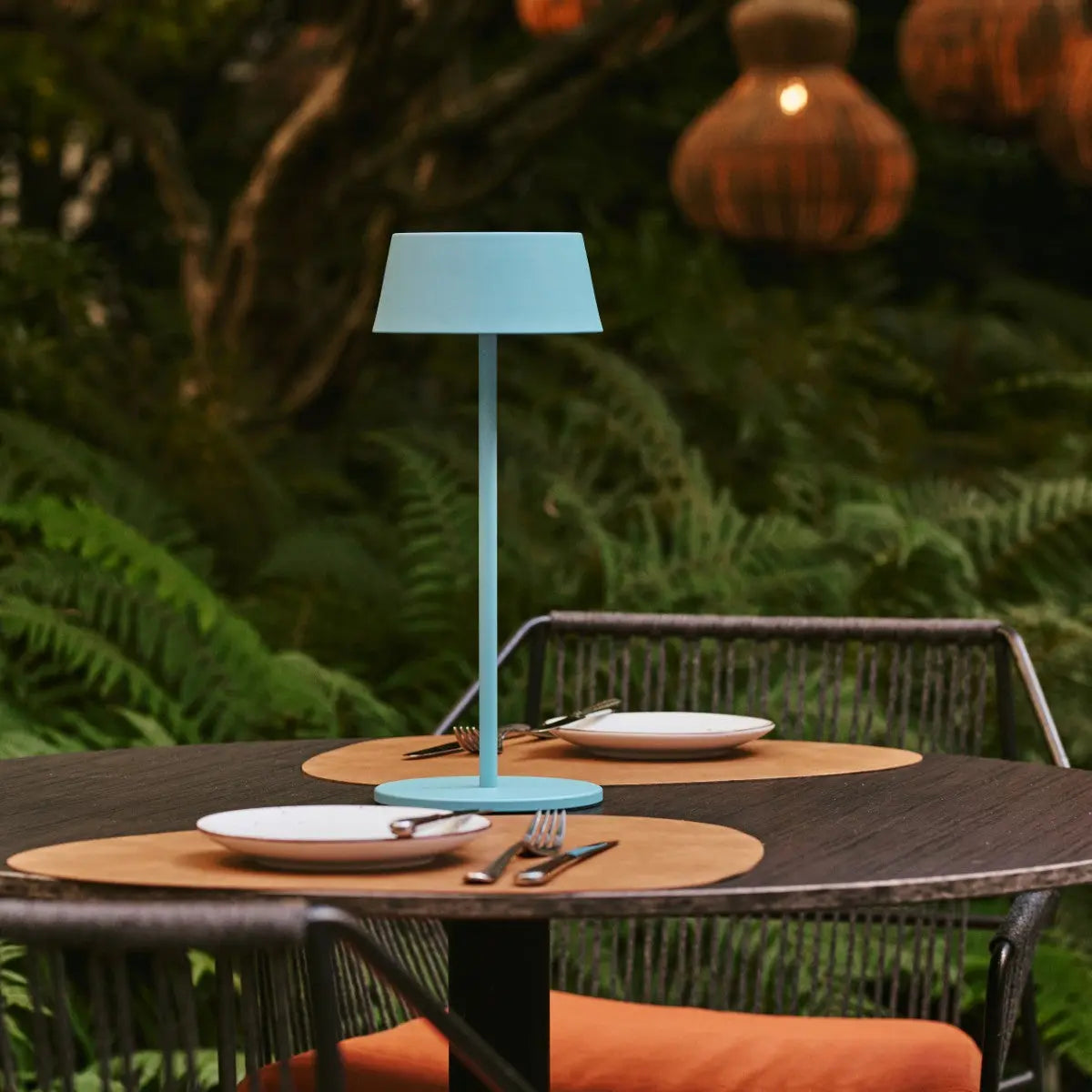 Hugo Amsterdams Blue Rechargeable Iron Table Lamp - Dimmable, Stylish & Cordless