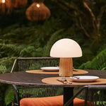 Mia Light Brown Stylish Wooden Table Lamp with Dimmer - Wood, Functional & Subtle