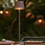 Vondel Mocha Brown Rechargeable and Cordless Lamp Perfect for Hospitality Industry – Wirelessly Rechargeable via Charging Station