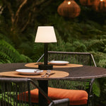 Zoë Black Wooden Rechargeable Table Lamp | Dimmable & Portable | 80-Hour Battery Life