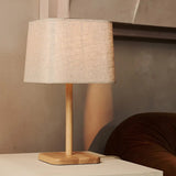 Marley Wooden Lamp with Beige Shade – Stylish & Organic Home Lighting Tavellio