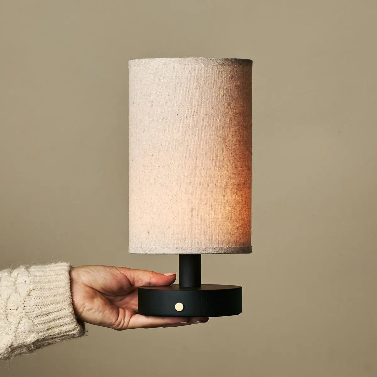 Ben Black Wooden Table Lamp – Rechargeable, Dimmable, USB-C Powered