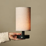 Ben Black Wooden Table Lamp – Rechargeable, Dimmable, USB-C Powered