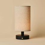 Ben Black Wooden Table Lamp – Rechargeable, Dimmable, USB-C Powered