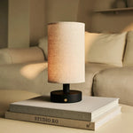 Ben Black Wooden Table Lamp – Rechargeable, Dimmable, USB-C Powered Tavellio