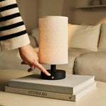 Ben Black Wooden Table Lamp – Rechargeable, Dimmable, USB-C Powered Tavellio