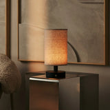 Ben Black Wooden Table Lamp – Rechargeable, Dimmable, USB-C Powered