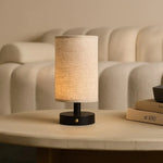 Ben Black Wooden Table Lamp – Rechargeable, Dimmable, USB-C Powered Tavellio