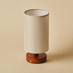 Ben Chestnut Brown Wooden Dark Brown Table Lamp – Rechargeable, Dimmable, USB-C Powered