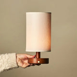 Ben Chestnut Brown Wooden Dark Brown Table Lamp – Rechargeable, Dimmable, USB-C Powered