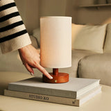 Ben Chestnut Brown Wooden Dark Brown Table Lamp – Rechargeable, Dimmable, USB-C Powered