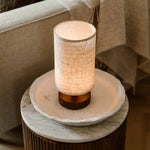 Ben Dark Brown Wooden Table Lamp – Rechargeable, Dimmable, USB-C Powered Tavellio