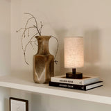 Ben Dark Brown Wooden Table Lamp – Rechargeable, Dimmable, USB-C Powered Tavellio