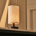Ben Wooden Dark Brown Table Lamp – Rechargeable, Dimmable, USB-C Powered