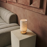 Ben Light Brown Wooden Dark Brown Table Lamp – Rechargeable, Dimmable, USB-C Powered Tavellio