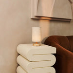 Ben Light Brown Wooden Dark Brown Table Lamp – Rechargeable, Dimmable, USB-C Powered Tavellio