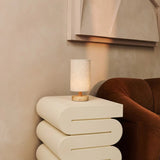 Ben Light Brown Wooden Dark Brown Table Lamp – Rechargeable, Dimmable, USB-C Powered Tavellio