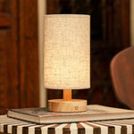 Ben Light Brown Wooden Dark Brown Table Lamp – Rechargeable, Dimmable, USB-C Powered Tavellio