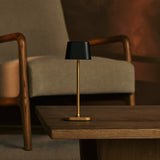 Combi Set Professional | 8 x Prinsen Mini Black & Gold Rechargeable Table Lamps & Magnetic Charging Station