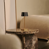 Combi Set Professional | 8 x Prinsen Mini Black & Gold Rechargeable Table Lamps & Magnetic Charging Station