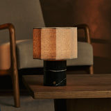 Bonnard Black – Nero Marquina Marble Rechargeable Table Lamp | Cordless, Up to 100 Hours & Linen Blend