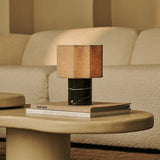Bonnard Black – Nero Marquina Marble Rechargeable Table Lamp | Cordless, Up to 100 Hours & Linen Blend