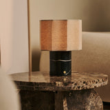 Bonnard Black – Nero Marquina Marble Rechargeable Table Lamp | Cordless, Up to 100 Hours & Linen Blend